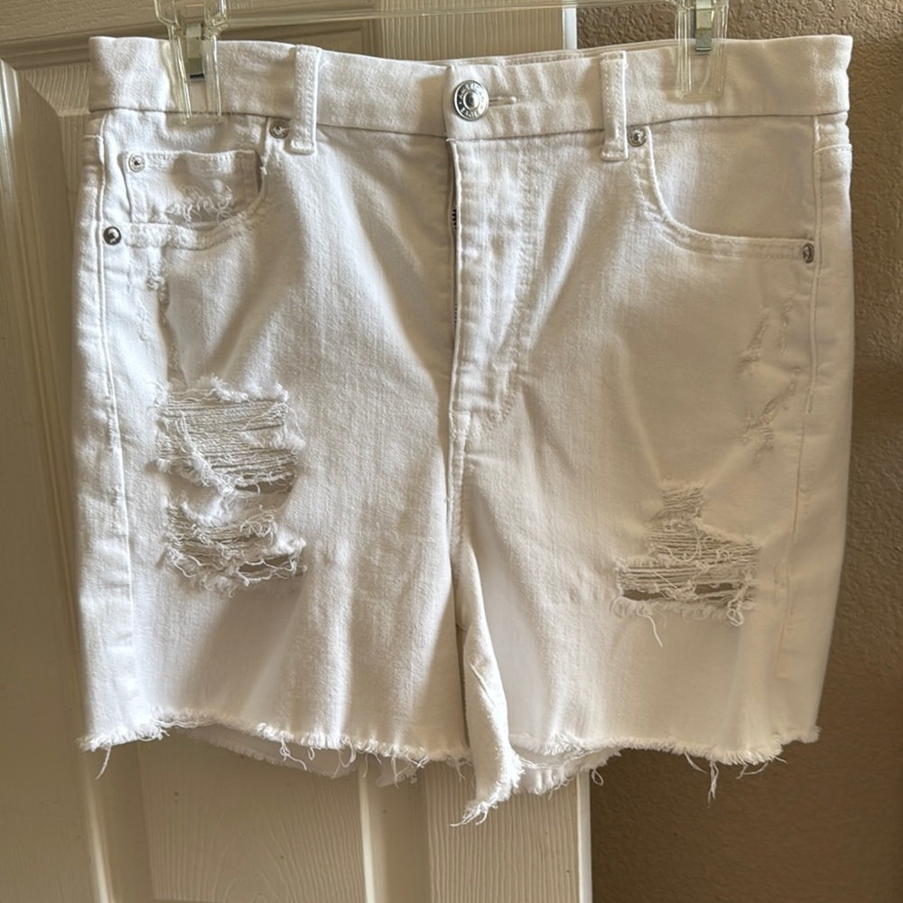 American Eagle Outfitters White Distressed Shorts